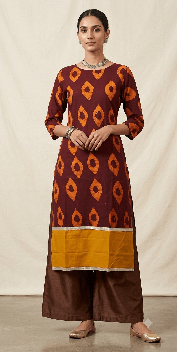 Semistitch Designer Kurti Material Pure Handloom Cotton Handcrafted  Batik print