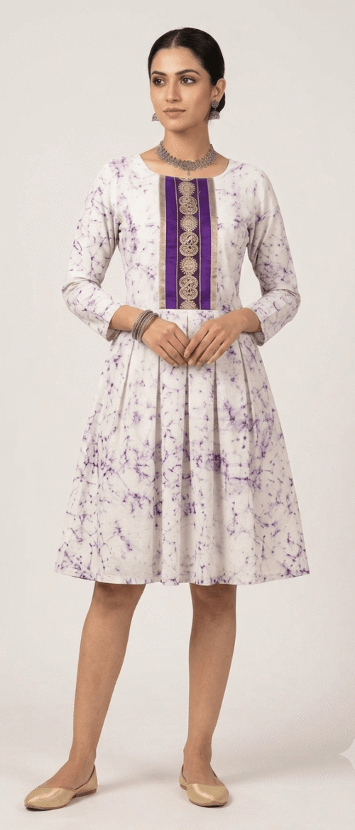 Semistitch Designer Kurti Material Pure Handloom Cotton Handcrafted Batik print