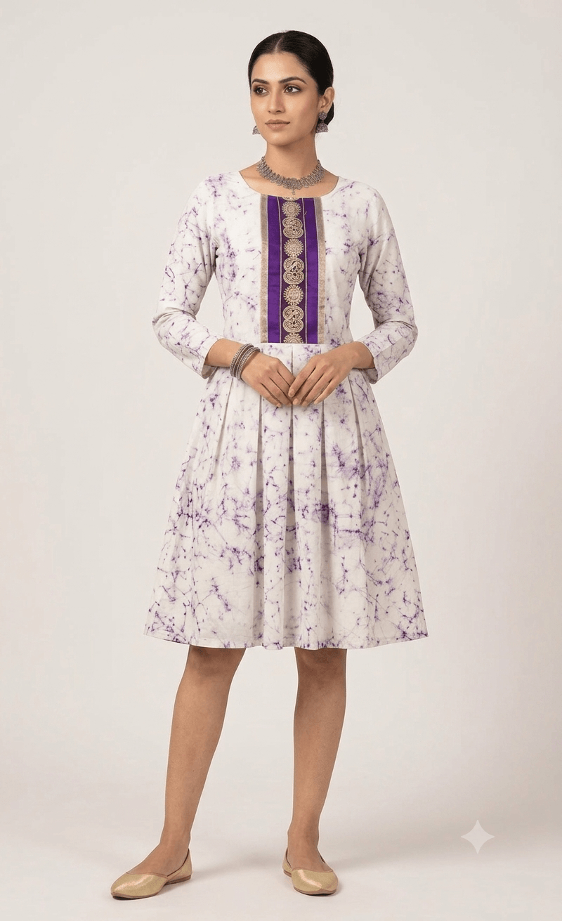 Semistitch Designer Kurti Material Pure Handloom Cotton Handcrafted  Batik print