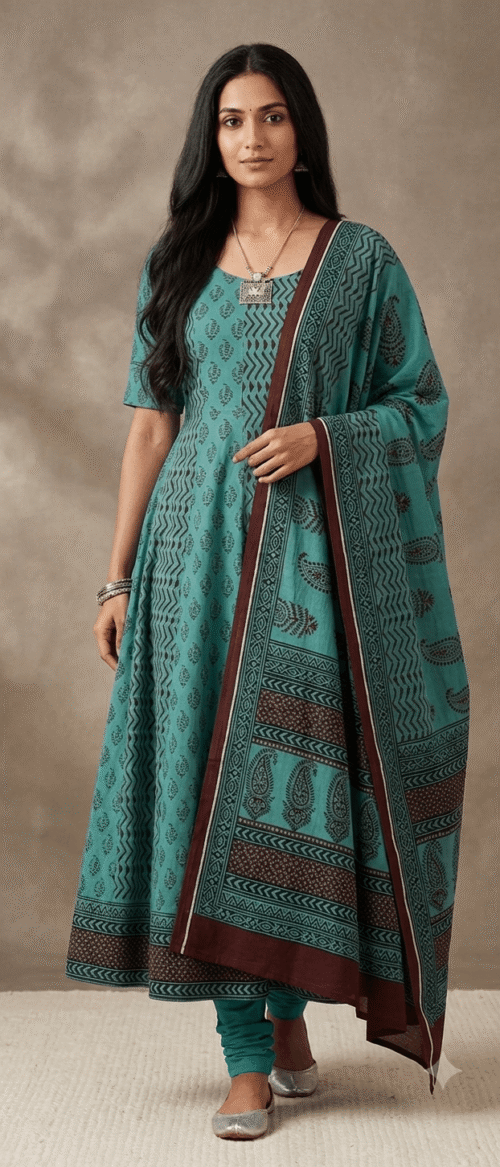 Bagh 2 Piece  Kurta Dupatta Material Teal