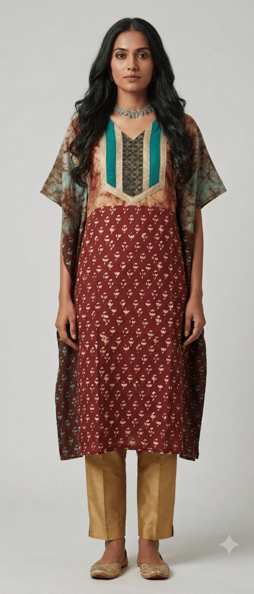 Semistitch Designer Kurti Material Pure Handloom Cotton Handcrafted Batik print